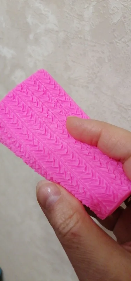 Pink Patterned Textile Cake Decorating Silicone Mold photo review