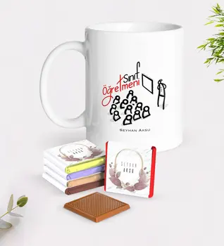 

Personalized Class Teacher White Mug and Chocolate Gift Seti-2