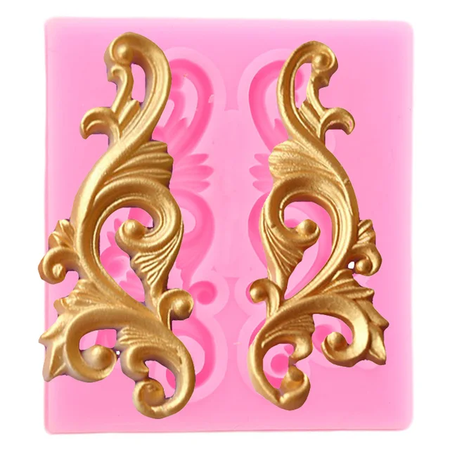 Scroll Relief Cake Border Silicone Molds Flower Cupcake Topper Fondant Mold Cake