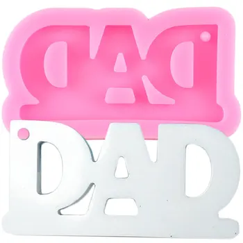 

Shiny Glossy DAD Letters Keychain Mold Epoxy Resin Silicone Mould Craft DIY Necklace Charms Making Jewelry Pendant Clay Moulds
