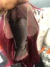 Recto Borgoña Bob corto parte de encaje pelucas de cabello humano 99J 13X2 T malla con división pelucas brasileñas 180% de densidad pelucas de encaje para las mujeres