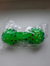 1pcs Pet Dog Cat Puppy Sound Polka Dot Squeaky Toy Rubber Dumbbell Chewing Funny Toy