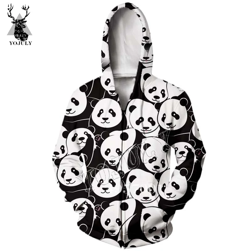

YOJULY New Unisex Pullover Sweatshirt/hoodie Hooded cartoon panda Funny 3D Print Anime T-shirt Child Baby Casual t shirts Y421