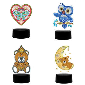 

DIY LED Diamond Painting Night Light Cartoon Animals Special Shape Diamond Embroidery Cross Stitch Home Decoration Bedroom Light