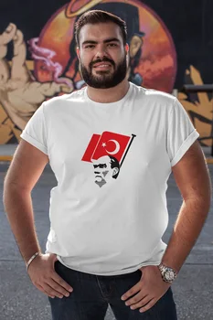 

Angemiel Wear Turkish Flag White Men 'S Cotton Big Size T-Shirt