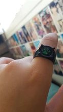 Anillos de gato negro de Anime para niños y niñas, joyería para disfraz, fiesta, regalo, estampado verde, esmalte, Pata de Gato