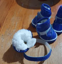 4 unids/set zapatos para perros de invierno de perro caliente botas de nieve zapatos de cuero de la PU para perros pequeños perros Chihuahua impermeable antideslizante cachorro para mascotas zapatos