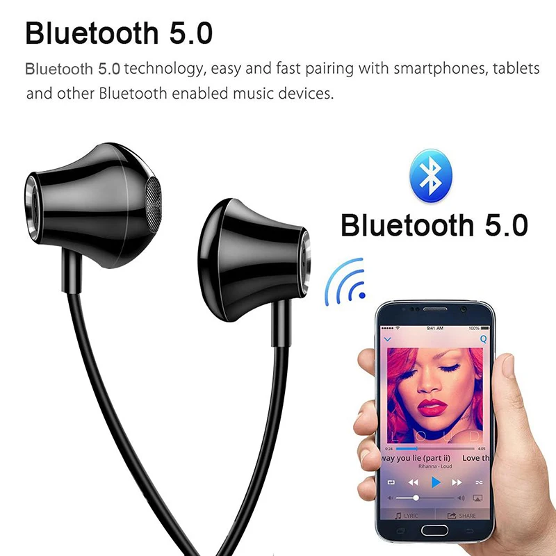 Magenetic, Bluetooth, Висячие Наушники, 5,0 гарнитура, спортивные шейные беспроводные наушники, наушники с микрофоном для всех телефонов