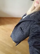 Fit Coat Spring Women Parkas Cotton-Padded Black Autumn Long Fashion EAM New Loose 19a-A319