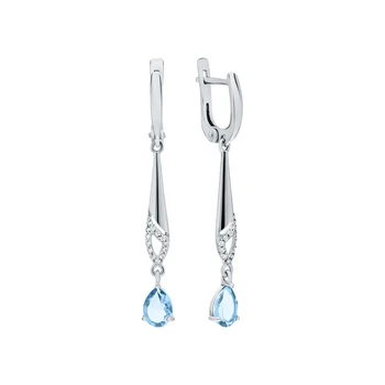 

Silver earrings with Topaz and cubic zirconia sunlight sample 925