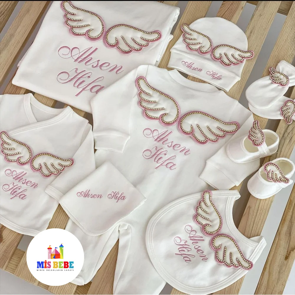 Traje personalizado de ala de ángel para bebé niña, ropa para recién nacido, tela personalizada Hospital, antibacteriana, seguro la salud, 10 Uds. AliExpress Madre y