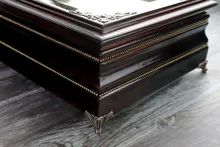 4 Uds NAIERDI antiguo Protector de esquina de bronce joyería pecho caja de madera decorativa pies pierna soporte de Metal para esquinas Hardware