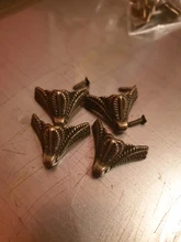 4 Uds NAIERDI antiguo Protector de esquina de bronce joyería pecho caja de madera decorativa pies pierna soporte de Metal para esquinas Hardware