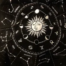 Mantel de cartas de Tarot con 12 Constelaciones, tela de terciopelo para adivinación, juegos de mesa, astrología, oráculo, almohadilla para tarjetas