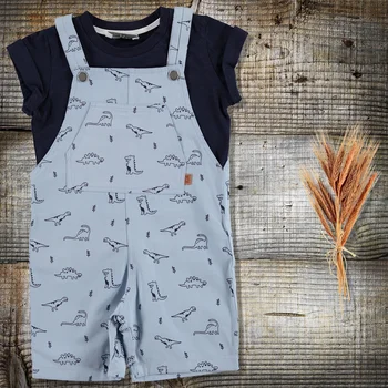 

ebebek Midimod Summer Baby Boy Dino T-shirt Dungarees Set