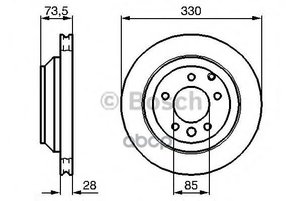 Тормозной Диск 0986479095 Bosch арт. 0986479095