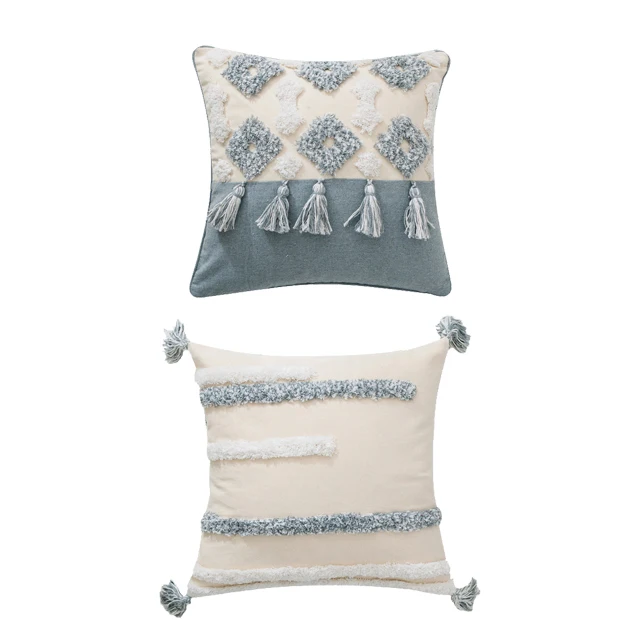 As picture Вышивка Boho узорная Подушка-18x18 дюймов разноцветные индийские наволочки декоративные подушки на открытом воздухе - Цвет: As picture