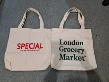 Bolsa de compras con cierre de lona para mujer, bolso de mano de gran capacidad, con estampado de Letras a la moda, sencillo, 2021