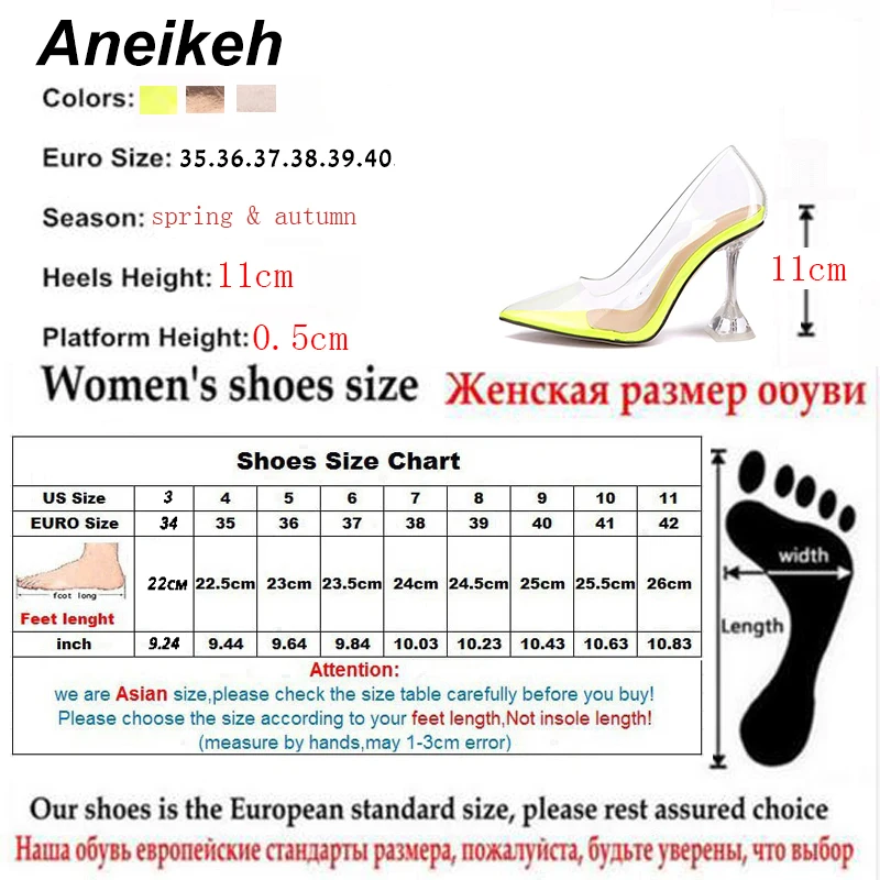 Aneikeh/; выразительные Модные женские прозрачные сандалии из пвх; обувь на тонком высоком каблуке; туфли-лодочки с острым носком; слипоны; Цвет абрикосовый; Размеры 35-42