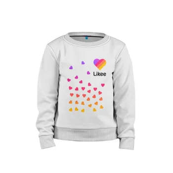 

Детский свитшот хлопок «Likee 1 (LIKE Video)» для мальчиков и девочек, Комфортная толстовка с рисунком, Свитшот