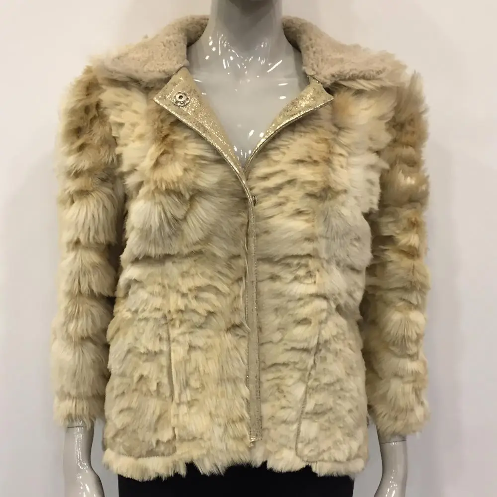 

Women's Real Fur Sheepskin Gold Winter Coats New Fashion Elegant Outerwear Natural Sheep Shearing Thick Double Sided Oversize