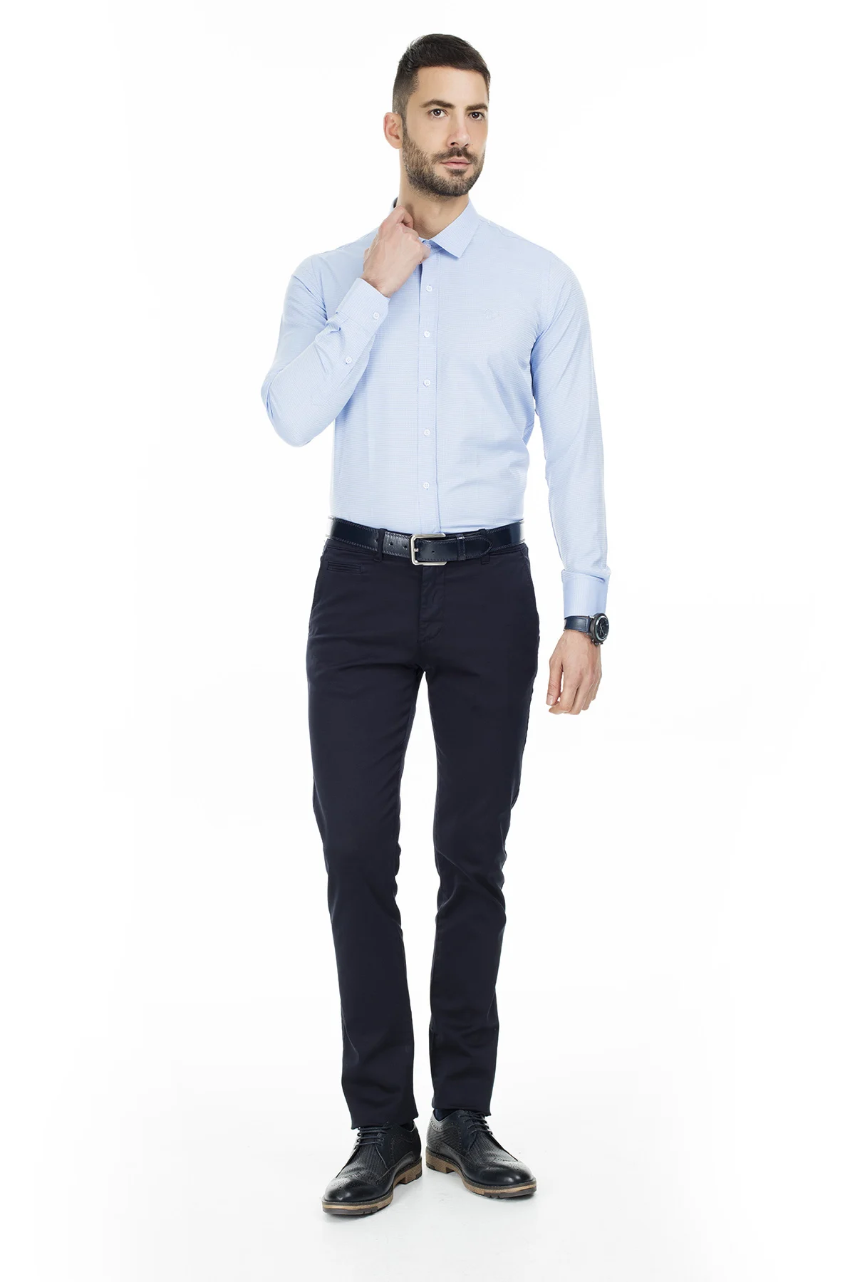 Сабри Пользовательские Slim Fit рубашка с длинным рукавом мужская рубашка с длинным рукавом 5431642A