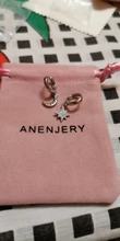 ANENJERY de Plata de Ley 925 moda novedosa de Luna estrella aro pendientes para las mujeres 2020 mejores regalos de Navidad de S-E1360