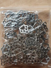 30 Uds. De dijes de pata de perro, colgante de Color plateado bronce tibetano de 13x11mm, fabricación de joyas antiguas DIY, artesanía hecha a mano