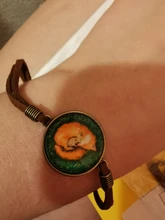 Pulseras de cuero de zorro durmiente, cristal redondo de 20mm, accesorios de mano con patrón bonito, 2020