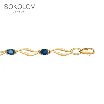 

Bracelet SOKOLOV gold with Topaz fashion jewelry 585 women's male