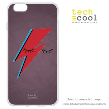 

FunnyTech®Silicone Case for Iphone 7 / 8 l David Bowie eyelashes purple background