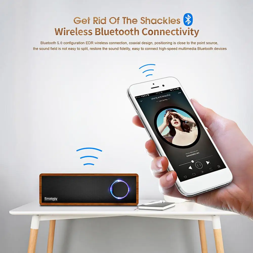 Bluetooth 5 0 портативный деревянный беспроводной динамик s стерео мини сабвуфер