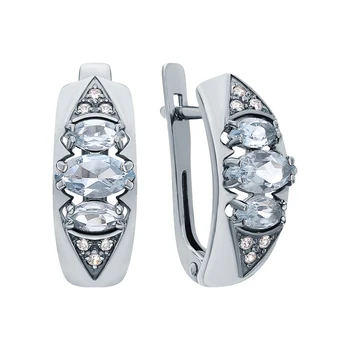 

Silver earrings with Topaz and cubic zirconia sunlight sample 925