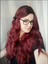Synthetic Wigs Nature-Wave-Wig Black Long Middle-Part Ombre 26inches Red Glorious 
