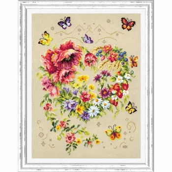 

100-144 embroidery kit wonderful needle 'heart radiance '26x34 cm