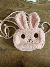 Bolso cruzado de felpa con dibujos animados para niños, carteras y monederos de conejo, a la moda