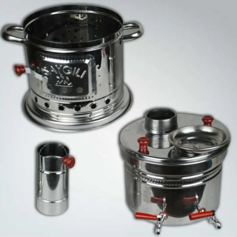 Чайник Samovar из нержавеющей стали для кемпинга охоты пикника кофе чая супа 3 5 Lt /