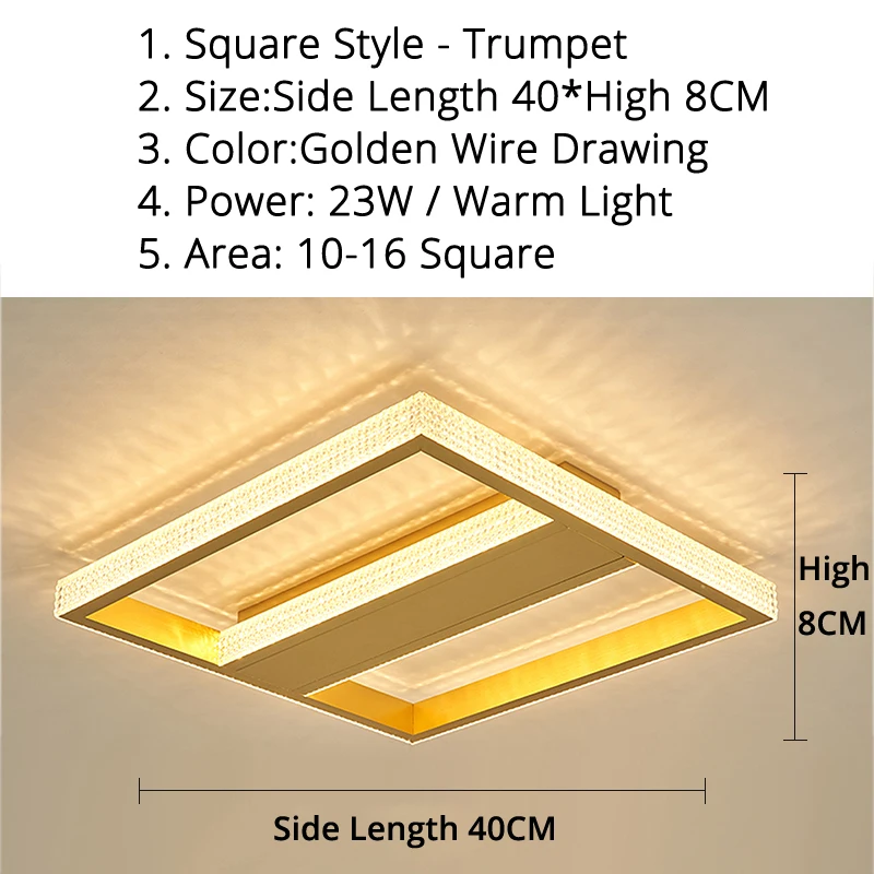 square 40cm gold Современная хрустальная золотистая светодиодная люстра, освещение для гостиной, спальни, кофейная железная лампа, Светильники для дома в помещении, AC85-260V, светильник - Цвет абажура: square 40cm gold