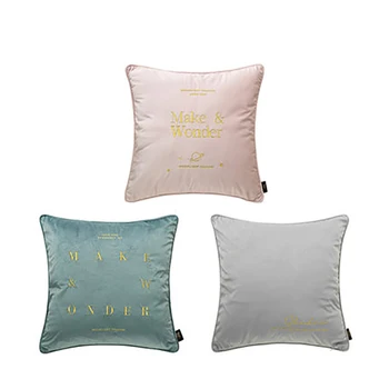 

Embroidery Letter Pillow Case Home Decor Cushion Cover Super Soft Velvet Throw Pillowcase 18X18 Inch Pnk