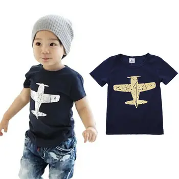 

2018 new short sleeve fashion hot summer bulk plane Baby Kids Boys Cartoon Tops T-shirt Tee Age 1-8 Years
