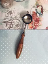 Cuchara de cera de lacre Anti-caliente mango de madera Retro cera estampado cucharas tarjetas de invitación sellos decorativos artesanía