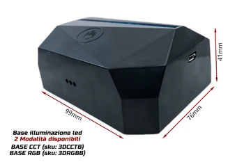 

Led light Base black casing rechargeable CCT (3DCCTB)