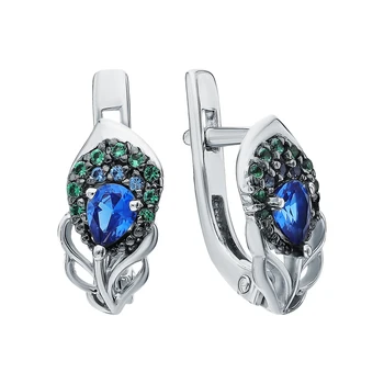 

Silver earrings with cubic zirconia sunlight sample 925 test