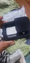 TELESIN Soft Silicone Case For GoPro 9 Lens Cap Blue Black Adjustable Handle Wrist Strap