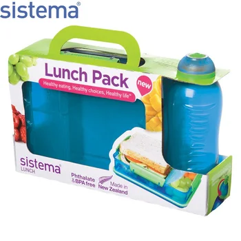 

Набор контейнер с разделителями 975мл и бутылка 330мл Sistema "Lunch" , синий, 41575