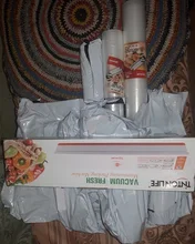 TINTON LIFE-Sellador de alimentos al vacío para la cocina, máquina de sellado con longitud de hasta 28cm, incluye rollos de bolsa selladora de 12x500cm, 15x500cm, 20x500cm, 25x500cm o 28x500cm por 5 uds.