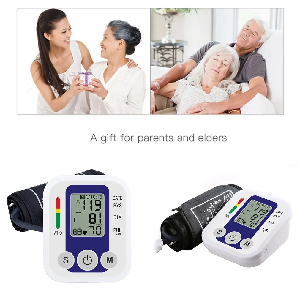 Automatic Sphygmomanometer Medical Digital Arm Blood Pressure Monitor Tensiometer Heart Rate Pulse Meter Tonometer BP Monitor For Blood Pressure Monitor Blood Pressure Meter