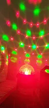 Bola de discoteca giratoria para fiesta, luz de fiesta giratoria activada por sonido, iluminación RGB 3LED de 3W para Navidad, boda, eventos, ángulo de haz, color negro con funda transparente
