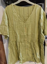 Linen Blouse Short-Sleeve Summer Tops Solid-Tunic Zanzea Fashion Plus-Size 5XL Stylish