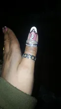 Anillo de Plata de Ley 925 con abertura plateada para mujer, cadena de bloqueo grande, estilo antiguo